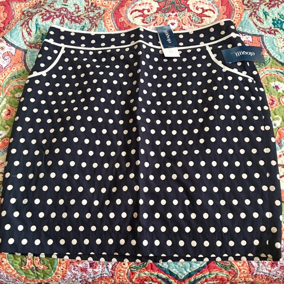 Eloquii Dresses & Skirts - New * Eloquii Navy and White Polka Dot Skirt,  14w